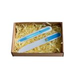 Glass Nail File Set 2pcs - Glass Cuticle Pusher and Crystal Nail File for Manicure in a gift box (light blue) - Image 2