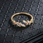 Elegant Gold-colored Ring with a Leaf Design