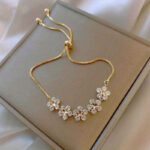 Adjustable Flower Beaded Chain Bracelet - Image 3