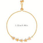 Adjustable Flower Beaded Chain Bracelet - Image 2
