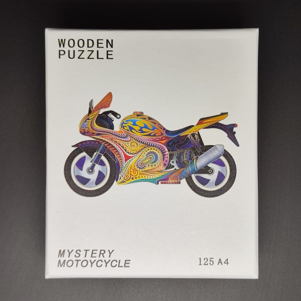 Dřevěné puzzle dřevěná skládačka se zvířáty - Motorka- velikost A4, 29x21cm - Image 3