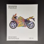 Dřevěné puzzle dřevěná skládačka se zvířáty - Motorka- velikost A4, 29x21cm - Obrázek 3