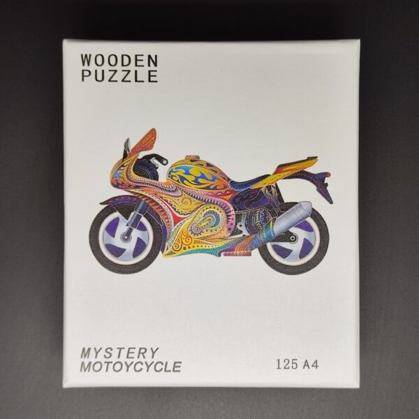 Dřevěné puzzle dřevěná skládačka se zvířáty - Motorka- velikost A4, 29x21cm - Image 3