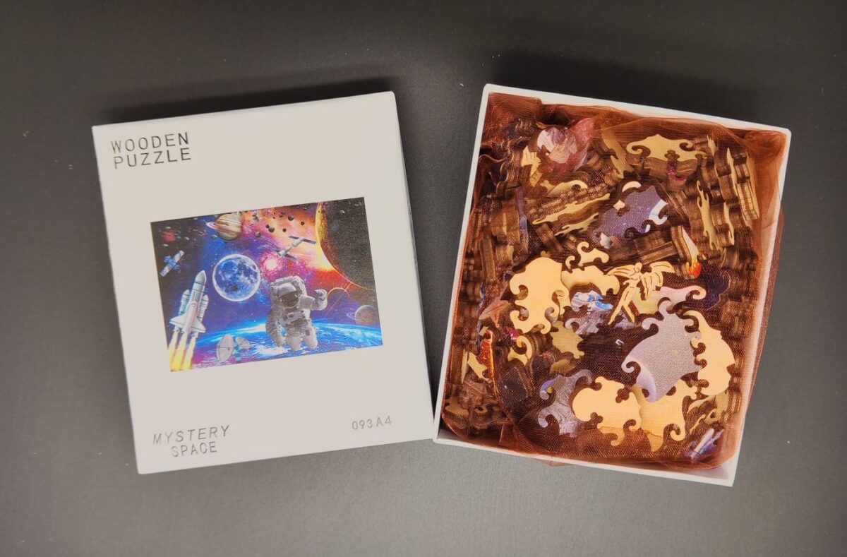 Dřevěné puzzle dřevěná skládačka se zvířáty - Vesmír- velikost A4, 29x21cm - Image 3