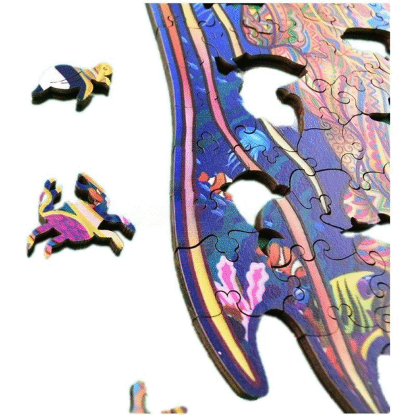 Dřevěné puzzle dřevěná skládačka se zvířáty -Medúza- velikost A4, 29x21cm - Image 6