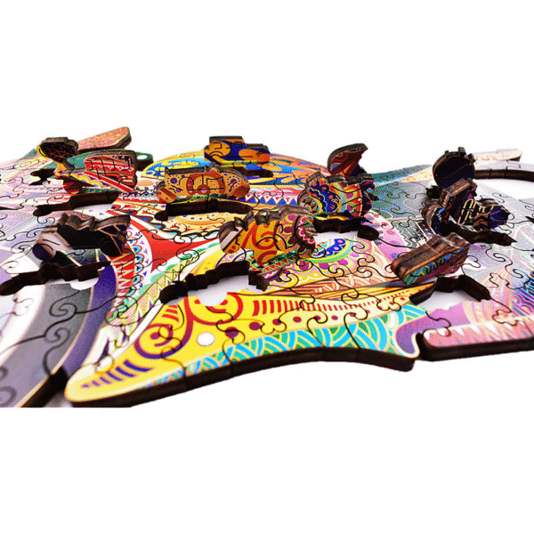 Dřevěné puzzle dřevěná skládačka se zvířáty - Motorka- velikost A4, 29x21cm - Image 2